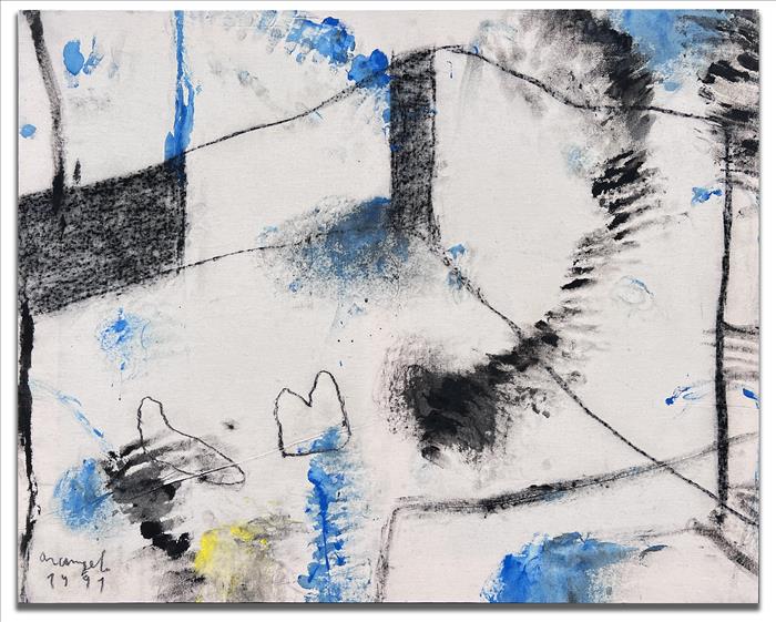 Arcangelo, Senza titolo, 1991, tecnica mista su tela, mixed media on canvas, 74,0 x 92,0 cm, ARCTM0278
